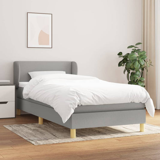 Boxspringbett Mit Matratze Stoff Hellgrau