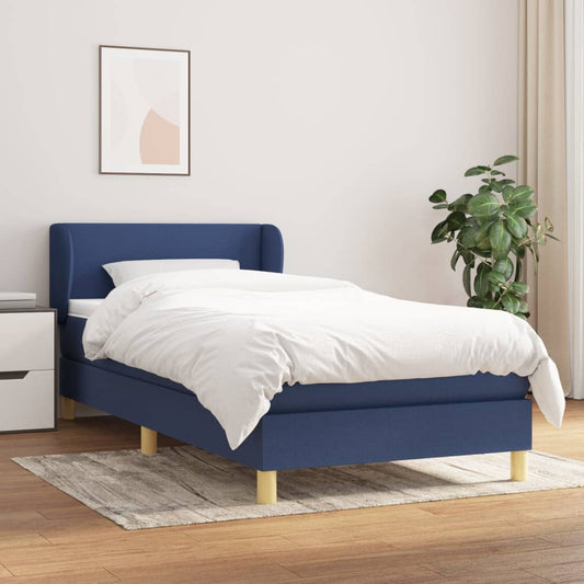 Boxspringbett Mit Matratze Stoff Blau