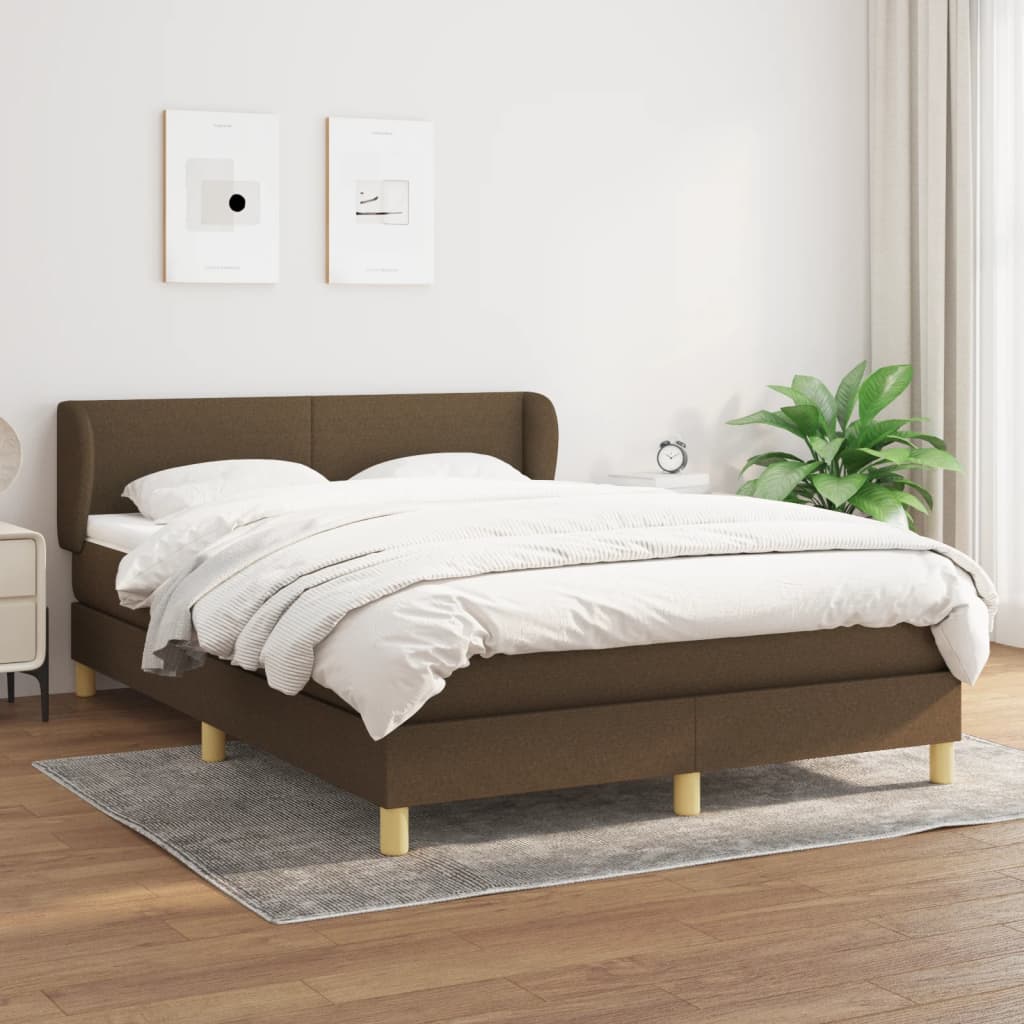 Boxspringbett Mit Matratze Stoff Dunkelbraun
