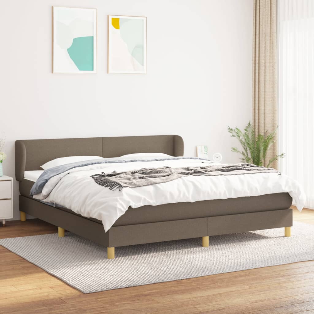 Boxspringbett Mit Matratze Stoff Taupe