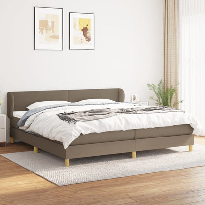 Boxspringbett Mit Matratze Stoff Taupe