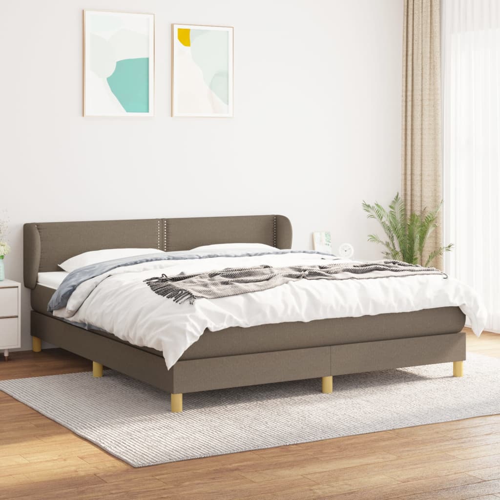 Boxspringbett Mit Matratze Stoff Taupe