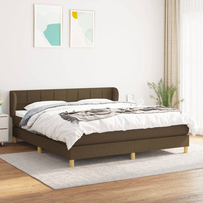Boxspringbett Mit Matratze Stoff Dunkelbraun