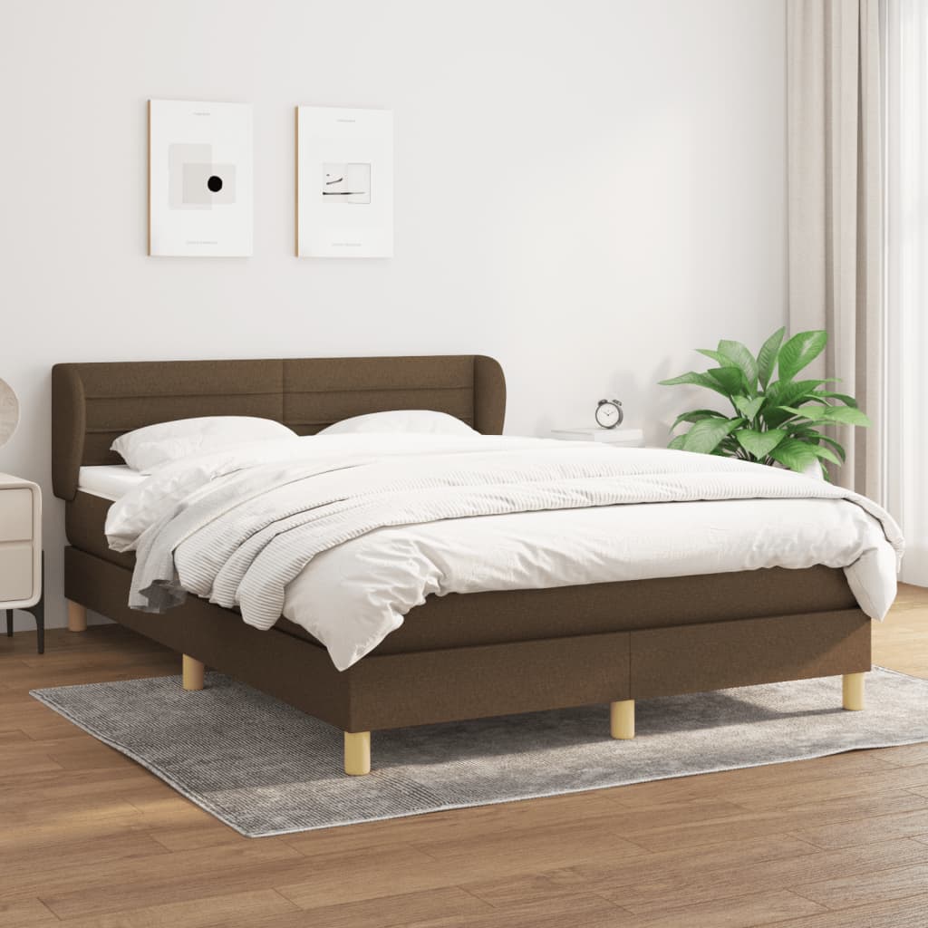Boxspringbett Mit Matratze Stoff Dunkelbraun