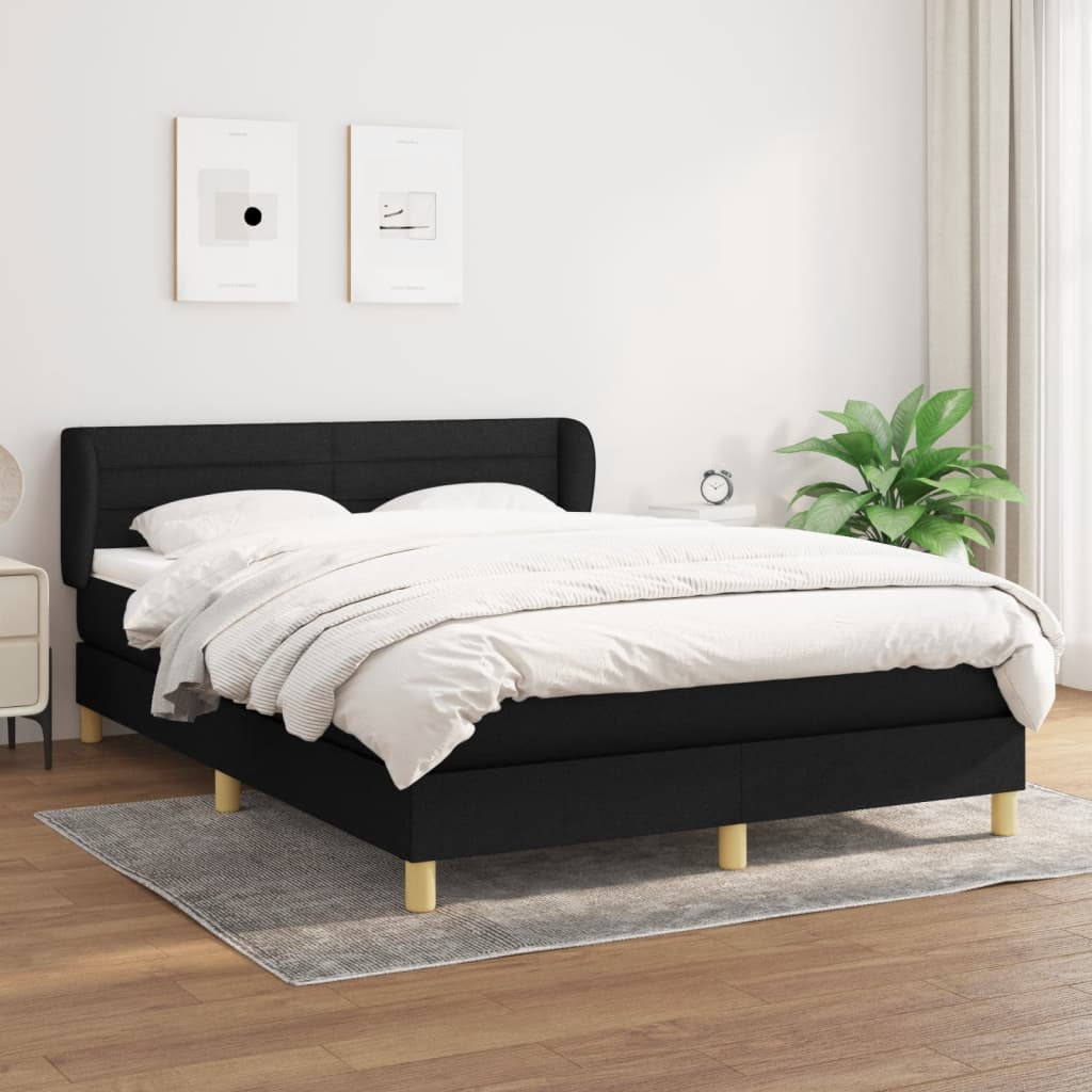 Boxspringbett Mit Matratze Stoff Schwarz