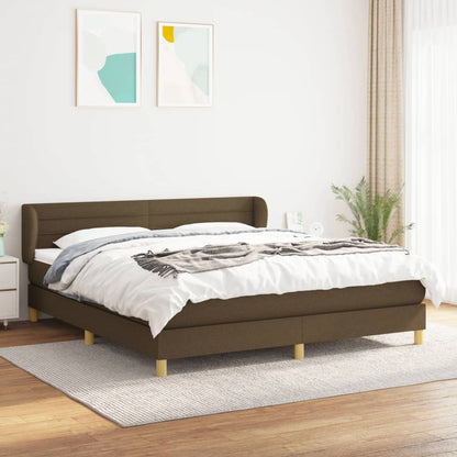 Boxspringbett Mit Matratze Stoff Dunkelbraun
