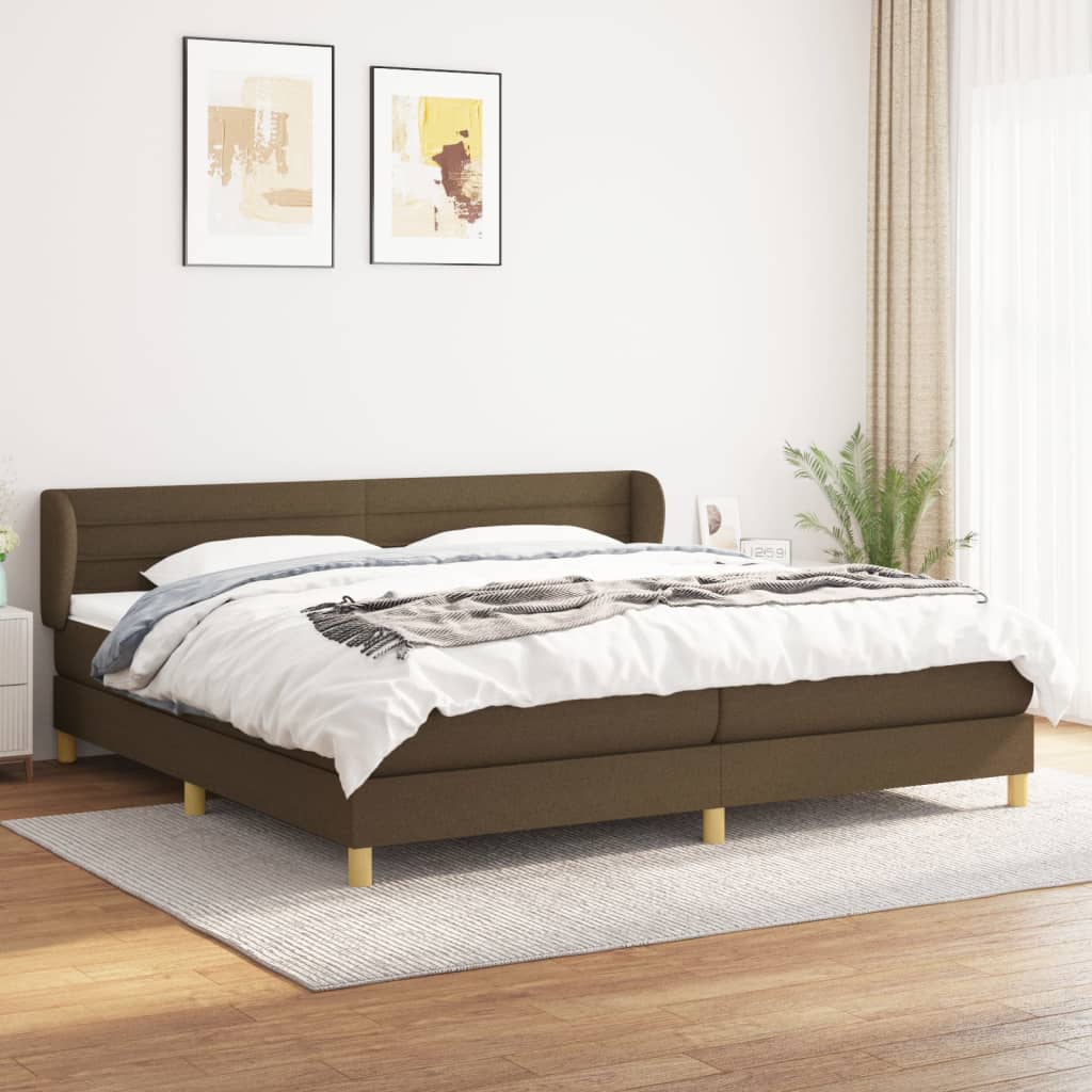 Boxspringbett Mit Matratze Stoff Dunkelbraun