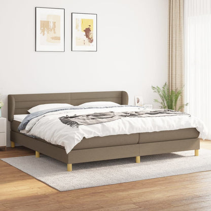 Boxspringbett Mit Matratze Stoff Taupe