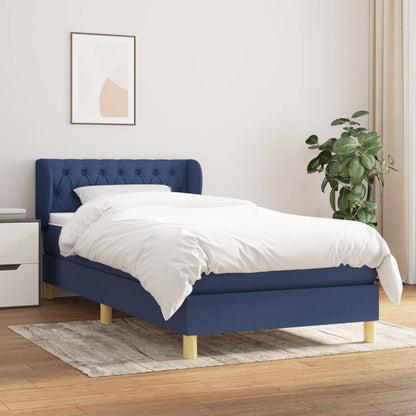 Boxspringbett Mit Matratze Stoff Blau