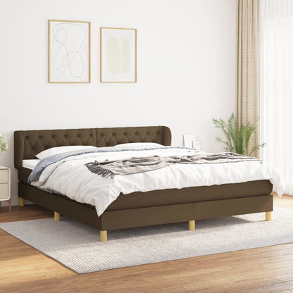 Boxspringbett Mit Matratze Stoff Dunkelbraun