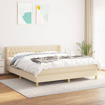 Boxspringbett Mit Matratze Stoff Creme