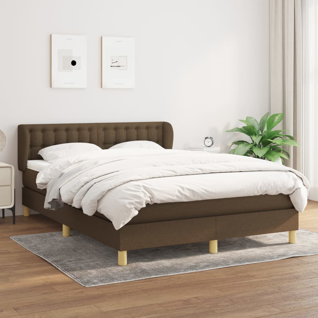Boxspringbett Mit Matratze Stoff Dunkelbraun
