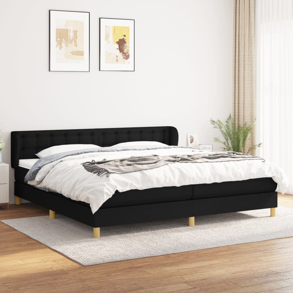 Boxspringbett Mit Matratze Stoff Schwarz
