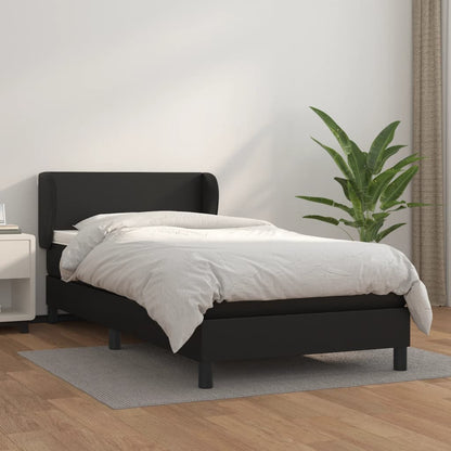 Boxspringbett Mit Matratze Kunstleder Schwarz
