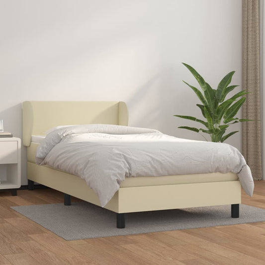 Boxspringbett Mit Matratze Kunstleder Creme