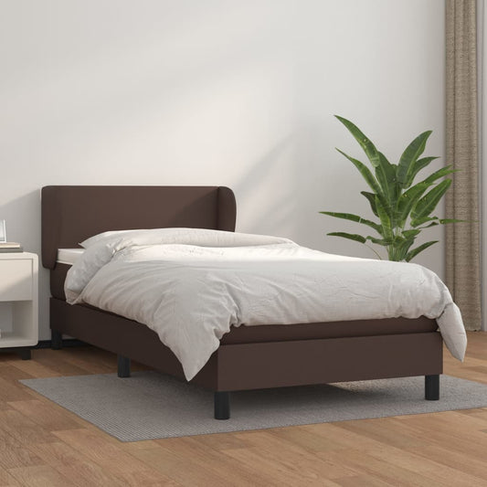 Boxspringbett Mit Matratze Kunstleder Braun