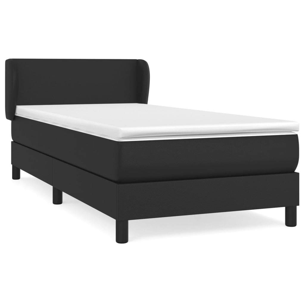 Boxspringbett Mit Matratze Kunstleder Schwarz