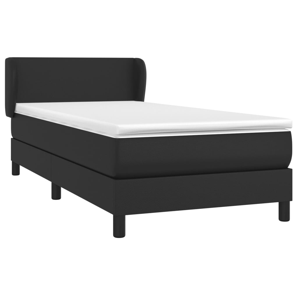 Boxspringbett Mit Matratze Kunstleder Schwarz