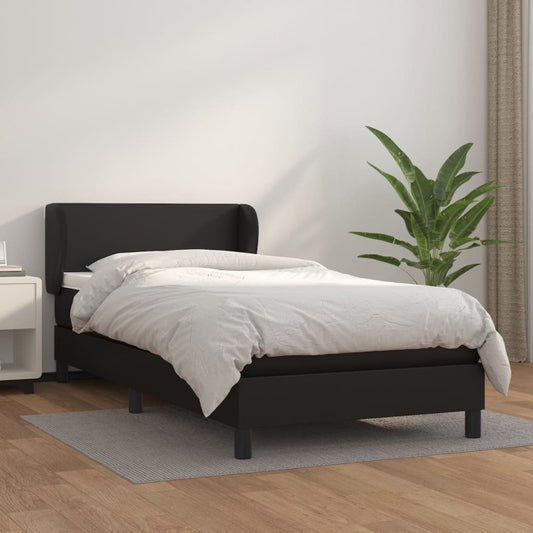 Boxspringbett Mit Matratze Kunstleder Schwarz