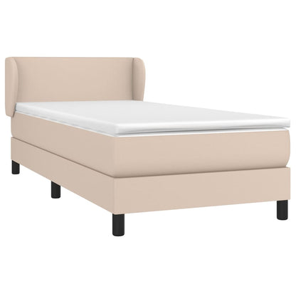 Boxspringbett Mit Matratze -Braun 90X200Cm Kunstleder Cappuccino
