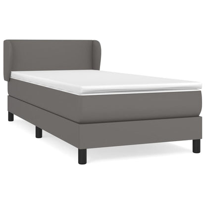 Boxspringbett Mit Matratze Kunstleder Grau