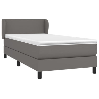 Boxspringbett Mit Matratze Kunstleder Grau