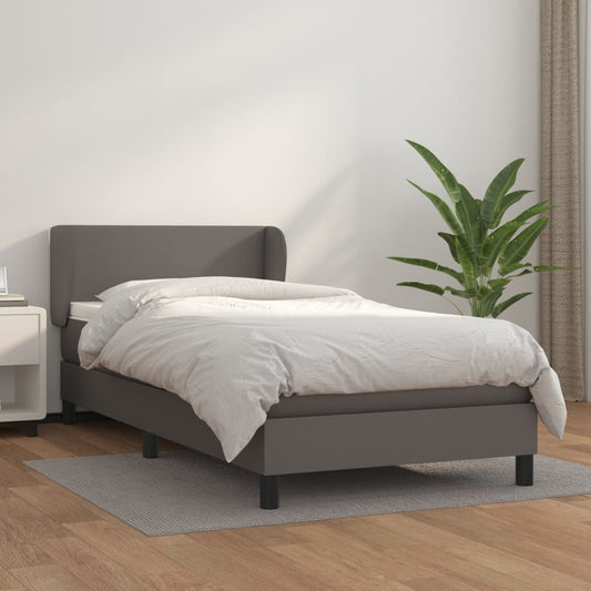 Boxspringbett Mit Matratze Kunstleder Grau