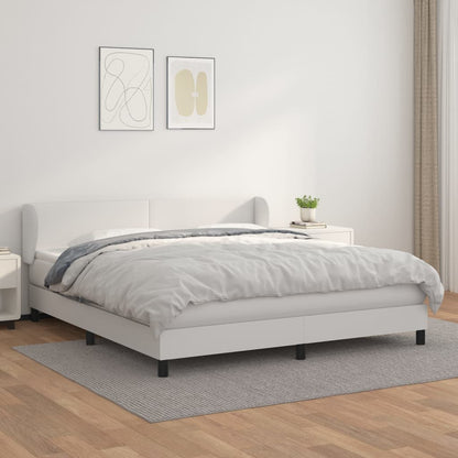 Boxspringbett Mit Matratze Kunstleder Weiß