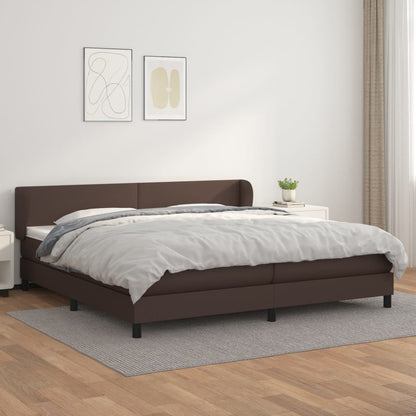 Boxspringbett Mit Matratze Kunstleder Braun