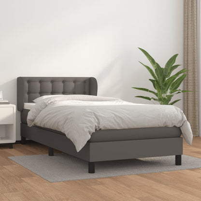 Boxspringbett Mit Matratze Kunstleder Grau
