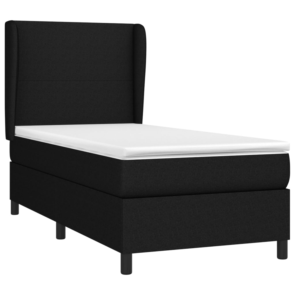 Boxspringbett Mit Matratze Stoff Schwarz