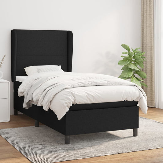Boxspringbett Mit Matratze Stoff Schwarz