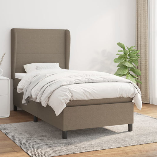 Boxspringbett Mit Matratze Stoff Taupe