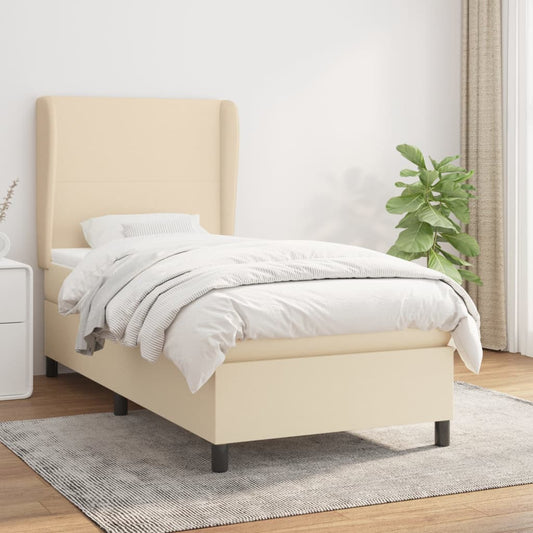 Boxspringbett Mit Matratze Stoff Creme