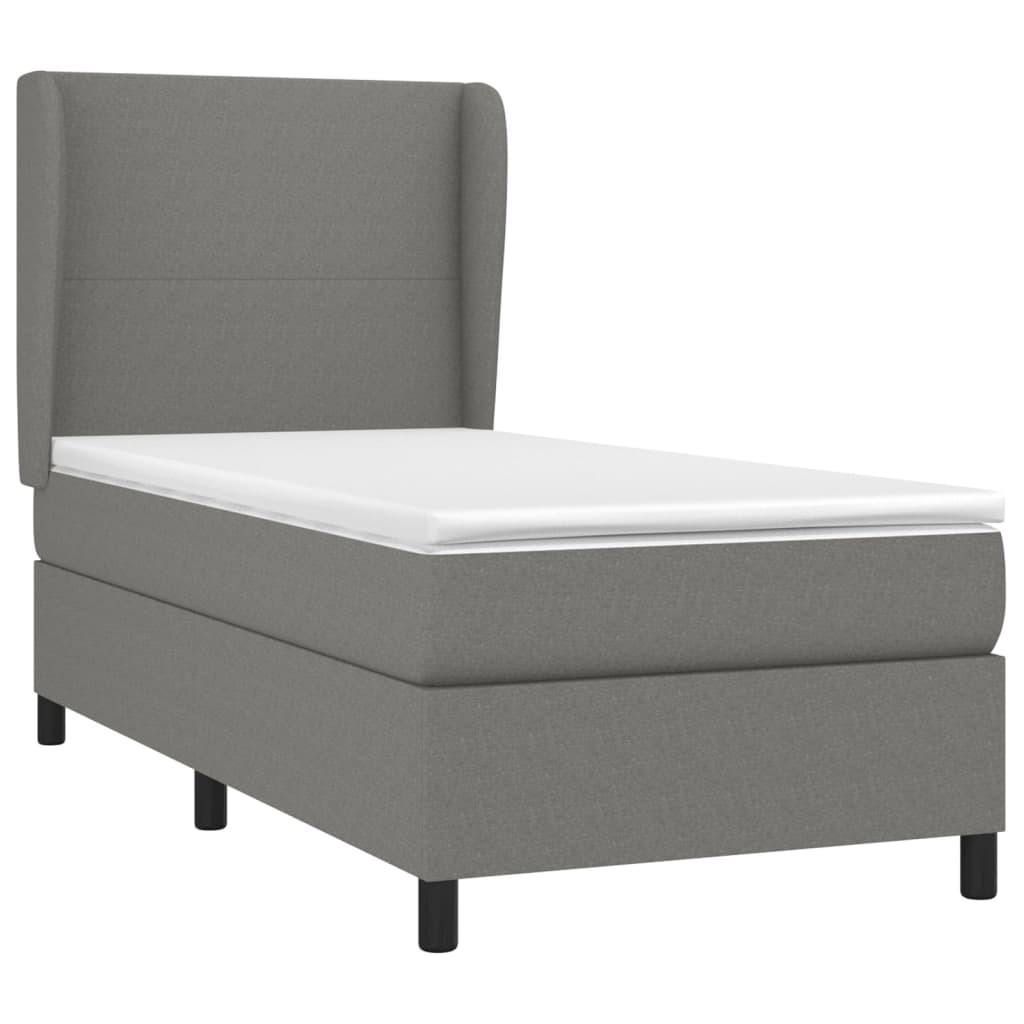Boxspringbett Mit Matratze Stoff Dunkelgrau