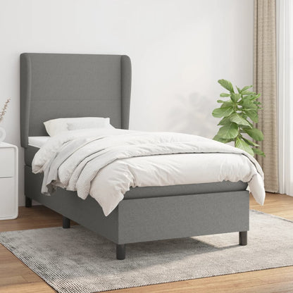 Boxspringbett Mit Matratze Stoff Dunkelgrau