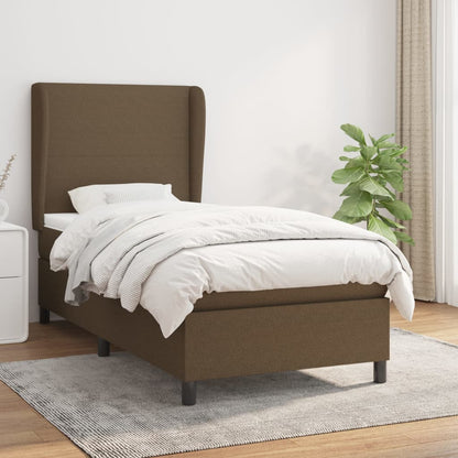 Boxspringbett Mit Matratze Stoff Dunkelbraun