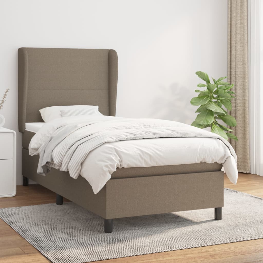 Boxspringbett Mit Matratze Stoff Taupe