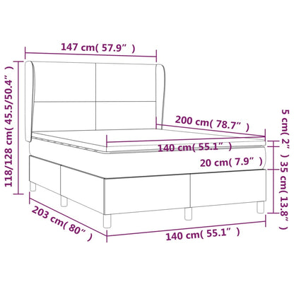 Boxspringbett Mit Matratze Stoff Dunkelbraun