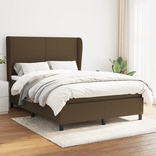Boxspringbett Mit Matratze Stoff Dunkelbraun