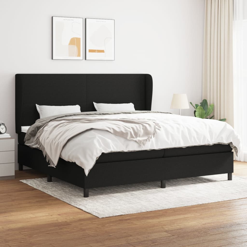 Boxspringbett Mit Matratze Stoff Schwarz