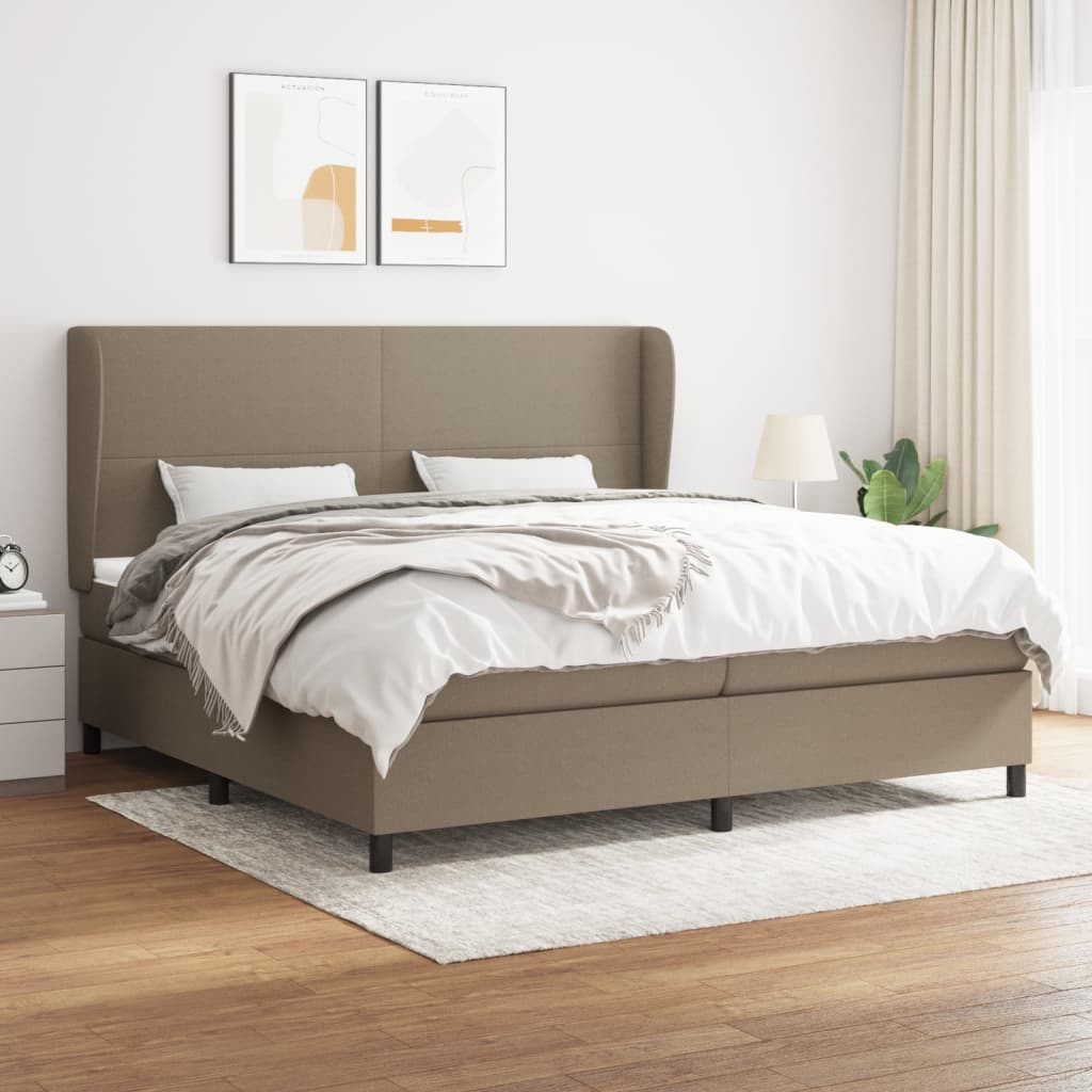 Boxspringbett Mit Matratze Stoff Taupe