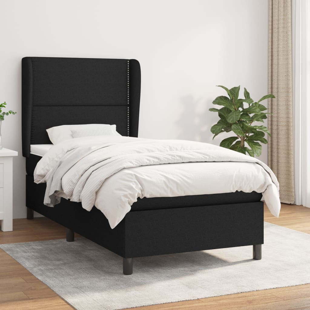 Boxspringbett Mit Matratze Stoff Schwarz