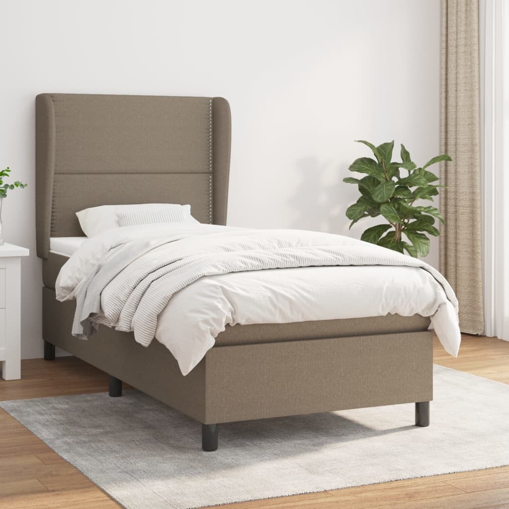 Boxspringbett Mit Matratze Stoff Taupe