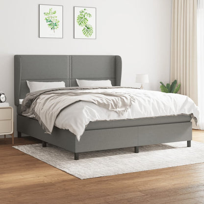 Boxspringbett Mit Matratze Stoff Dunkelgrau