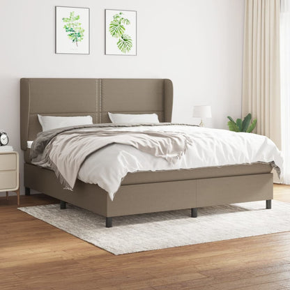 Boxspringbett Mit Matratze Stoff Taupe
