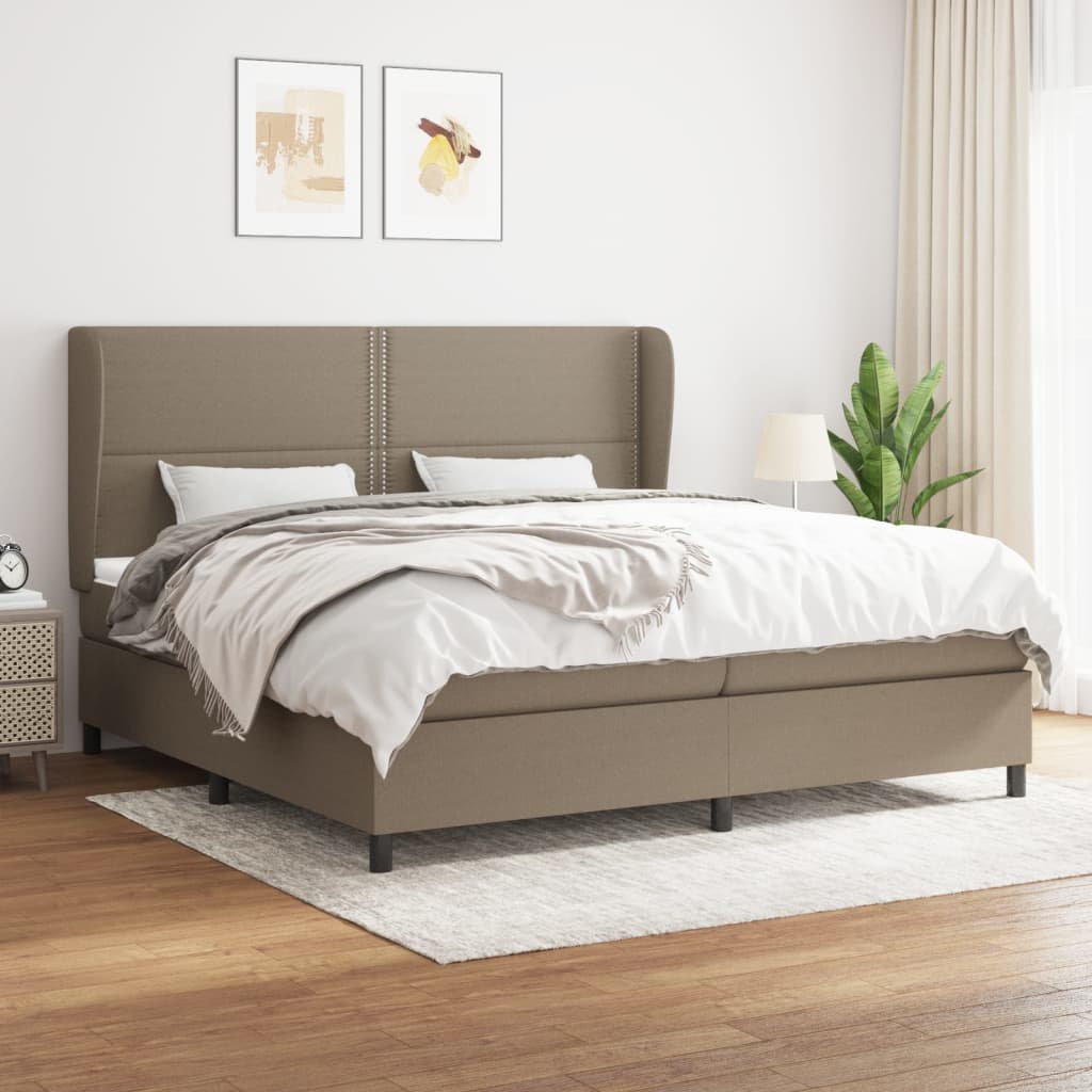 Boxspringbett Mit Matratze Stoff Taupe