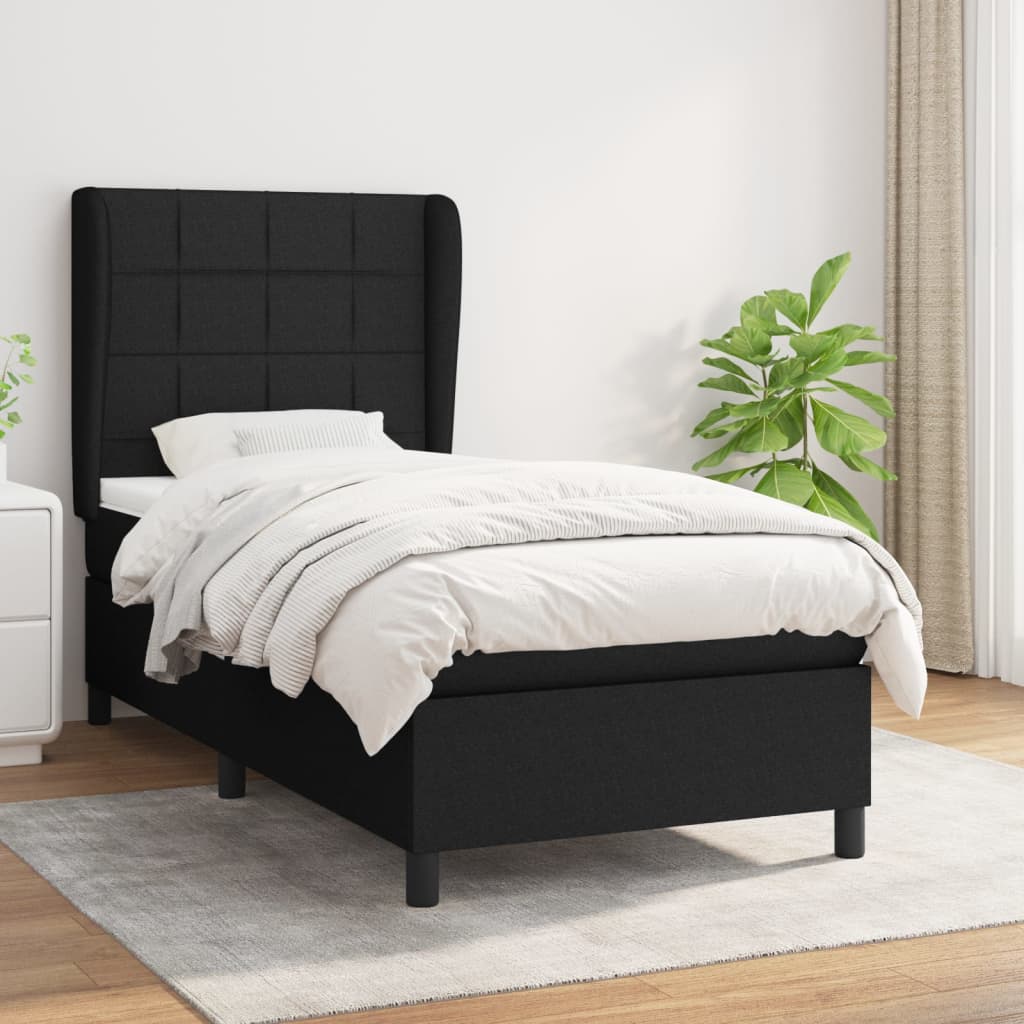 Boxspringbett Mit Matratze Stoff Schwarz