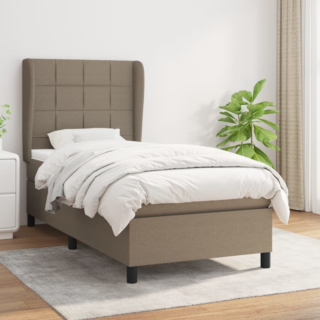 Boxspringbett Mit Matratze Stoff Taupe