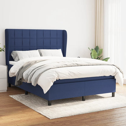 Boxspringbett Mit Matratze Stoff Blau
